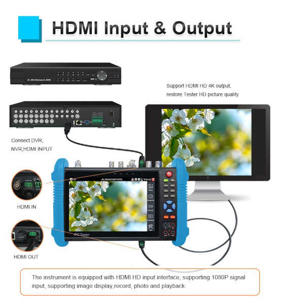 Тестер видеонаблюдения 9800ADHS PLUS HDMI вход/выход
